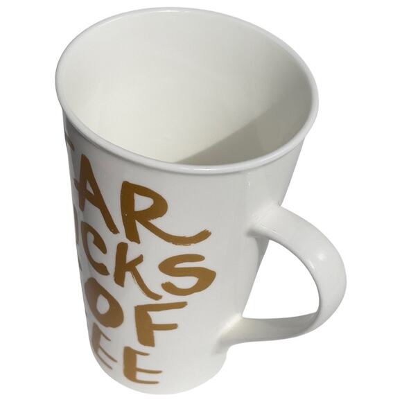 Starbucks Mug 16 oz White With Gold Starbucks Coffee Lettering - No Chips/Cracks - Picture 4 of 15